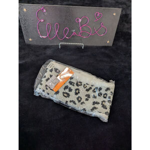 Women's LOFT One Size Beige Black Leopard Faux Fur Lined Headband